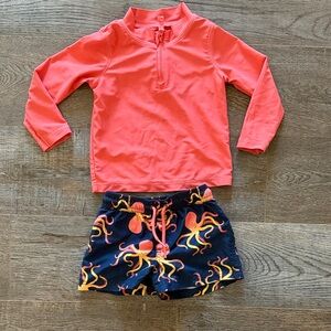 Carter's Coral and Navy Octopus Rashguard Set